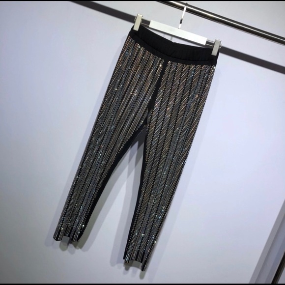 🚨CLEARANCE! RHINESTONE LUXURY PANTS Haute - Picture 4 of 8